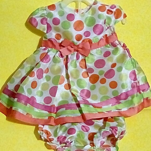 Baby Girls polka dot dress 6-9 months party Christmas - Picture 1 of 7